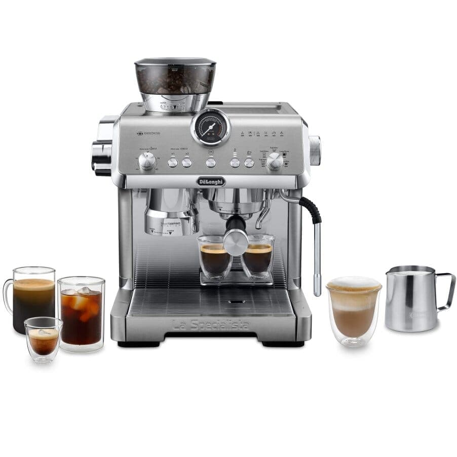 Stainless-steel De'Longhi La Specialista Opera on a white background